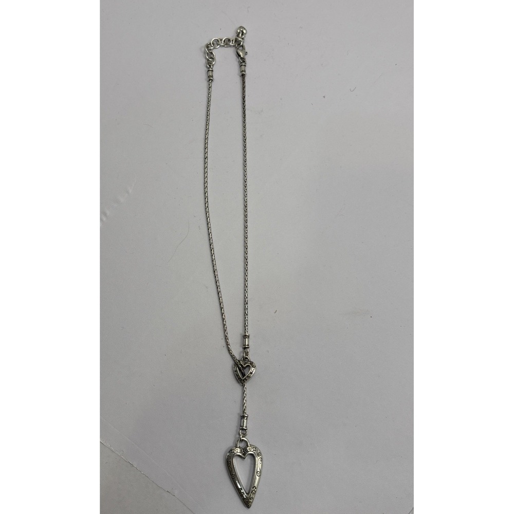 Vtg Brighton Necklace Heart In Heart 12 Inch - Picture 2 of 6
